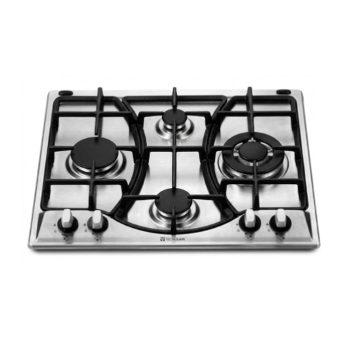 Tope de cocina 4h 60cm a gas acero inoxidable M:SPAZIO6031TCX Tecnolam