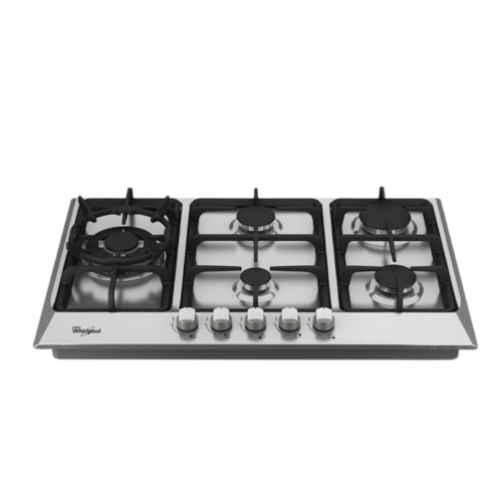 Tope de cocina 5h 76cm a gas acero inoxidable M:WP3040S Whirpool