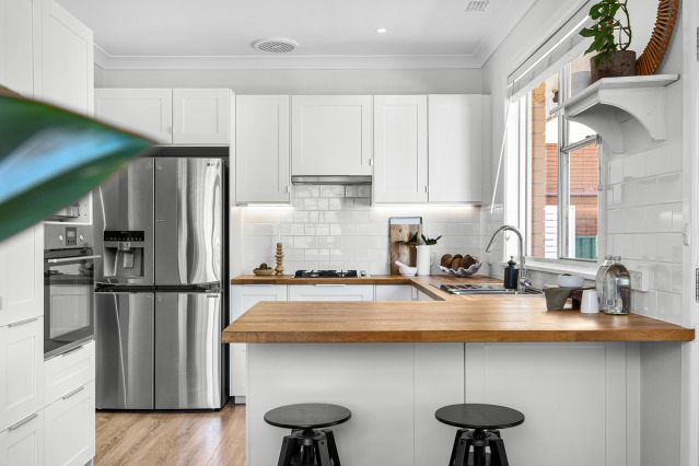 refrigerator stainless modern kitchen